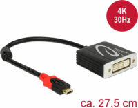 Delock 61213 USB Type-C™ apa > DVI anya (DP váltakozó mód) 4K 30 Hz Adapter - Fekete