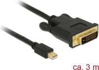 Delock 83990 mini Displayport apa > DVI 24+1 apa Adapter Kábel 3m Fekete