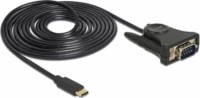 Delock 62964 USB Type-C - Soros (RS-232) DB9 Adapterkábel 1.8m Fekete