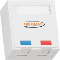 Nikomax NMC-MB2P-ST-WT 2 portos Falon kívüli doboz - Fehér