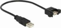 DeLOCK 85462 Panel-rögzíthető USB 2.0 hosszabbító kábel 0.25m - Fekete