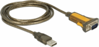 DeLOCK 65840 USB 2.0 apa -> Kiterjesztett hőmérséklet tartományú RS232 (Soros) apa adapter kábel 1.5m - Átlátszó