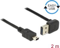 Delock 83544 USB 2.0-A apa - USB 2.0 mini-B apa Összekötő kábel 2m - Fekete