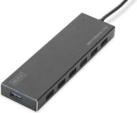 Digitus DA-70241-1 USB 3.0 HUB (6+1 port) - Fekete