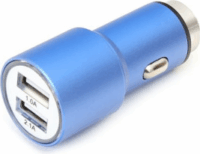 Omega USB 2 portos autós töltő (5V / 2.1A) - Kék