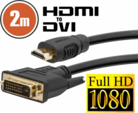 Delight 20380 HDMI apa - DVI-D (Dual Link) apa Kábel 2m Fekete