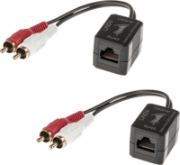 Lindy 70460 RCA Extender UTP kábelen 100m - Fekete