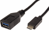 Roline 11.02.9030 USB-A - USB-C (apa - apa) kábel 0.15m - Fekete