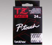 Brother TZe-151 24mm Feliratozógép szalag 8m - Átlátszó alapon fekete