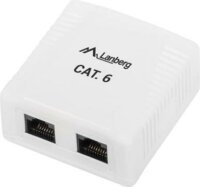 Lanberg OU6-0002-W UTP CAT6 2 db RJ45 csatlakozós fali konnektor