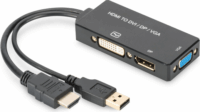 Assmann AK-330403-002-S HDMI apa - VGA + DVI + DisplayPort anya adapter - Fekete