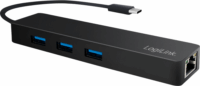 Logilink UA0313 USB 3.0 HUB ethernet csatlakozóval (3 port) Fekete