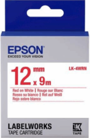 Epson 12mm Cimke szalag vágható - Piros/Fehér (9m)