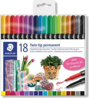 Staedtler Twin-tip 0.4/2.0 mm Alkoholos marker készlet - Vegyes színek (18 db)