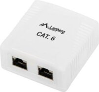 Lanberg FTP 2 x RJ45 CAT6 Árnyékolt csatlakozó doboz - Fehér