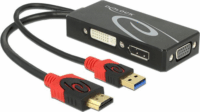 Delock 62959 HDMI apa - VGA + DVI + DisplayPort anya adapter - Fekete