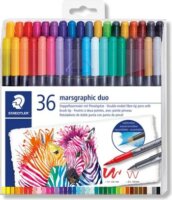 Staedtler Marsgraphic Duo 0.5-0.8/1.0-6.0mm Kétvégű ecsetirón készlet - Vegyes színek (36 db)