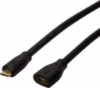Logilink CU0125 Micro USB hosszabbító (apa - anya) kábel 5m - Fekete