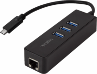 Logilink UA0283 USB 3.0 HUB Ethernettel (3 port) Fekete