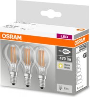 Osram Base Classic 4W E14 LED kisgömb izzó filament - Meleg fehér (3db)