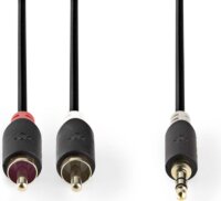 Nedis CABW22200AT10 JACK - RCA kábel 1m (3,5 mm-es jack apa - 2xRCA apa)