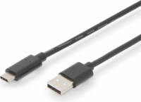Digitus AK-300148-030-S USB-C apa - USB-A apa összekötő kábel 3m - Fekete