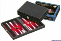 Backgammon 23 cm fekete műbőr