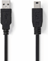Nedis CCGP60300BK50 USB-A apa - Mini USB-B apa Összekötő kábel 5m - Fekete