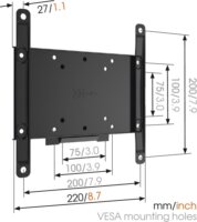 Vogel's MA2000 19"-40" LCD TV/Monitor fix fali tartó Fekete