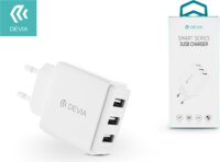 Devia Smart Series Univerzális hálózati 3xUSB töltő (5V / 3.4A) Fehér