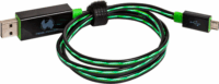 RealPower 187656 USB-A apa - MicroUSB apa LED-es Töltő- és adatkábel 0.75m - Zöld