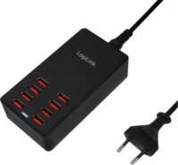 LogiLink Hálózati 8x USB töltő 44W Fekete