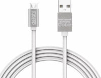 Delight 55442M-WH USB-A apa - MicroUSB apa LED Adatkábel 1m - Fehér