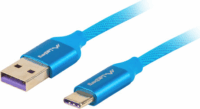 Lanberg Prémium USB 2.0-C apa - USB 2.0-A apa Adat- és töltőkábel 0.5m - Kék