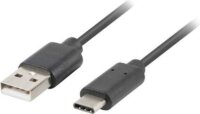 Lanberg USB 2.0-C apa - USB 2.0-A apa Adat- és töltőkábel QC 3.0 1.8m - Fekete