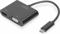 Assmann DA-70858 USB-C apa - HDMI + VGA anya Adapter Fekete
