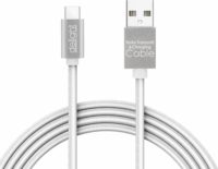 Delight 55442C-WH USB-A apa - USB-C apa LED Adatkábel - Fehér
