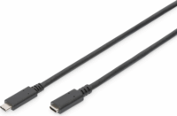 Assmann USB-C apa - USB-C anya Hosszabbító kábel 1m - Fekete
