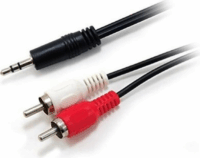 Equip JACK - RCA Audió kábel 2.5m (3.5mm jack apa - 2xRCA apa)