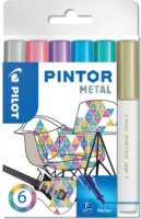 Pilot Pintor F 1mm Dekormarker - Metál színek (6db)