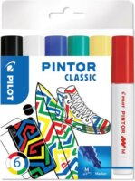 Pilot Pintor M 1.4mm Dekormarker - Klasszikus színek (6db)