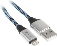 Tracer TRAKBK46269 USB-A - Lightning (apa - apa) kábel 1m - Fekete/Kék