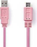 Nedis CCGP60410PK10 USB-A - USB Micro-B (apa - apa) kábel 1m - Rózsaszín