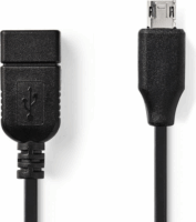 Nedis CCGP60515BK02 USB-A anya - USB Micro-B apa kábel 0.2m - Fekete