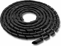 Qoltec 52257 20mm x 10m Spirálos kábelszervező - Fekete