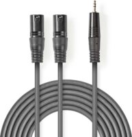 Nedis COTH15310GY30 2x XLR - 3.5mm Jack (apa - apa) kábel 3m - Fekete