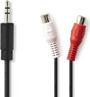 Nedis CAGB22250BK02 3.5mm Jack apa - 2x RCA anya kábel 0.2m - Fekete