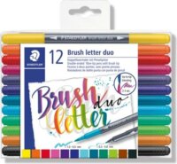 Staedtler Brush letter Duo 0.5-0.8/1.0-6.0 mm Kétvégű Ecsetirón készlet - 12 szín