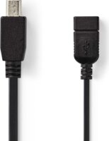 Nedis CCGP60315BK02 MiniUSB apa - USB-A anya Összekötő Kábel 0.2m - Fekete