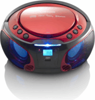 Lenco SCD-550 CD lejátszó USB-vel Bluetooth-al és LED lámpákkal Piros